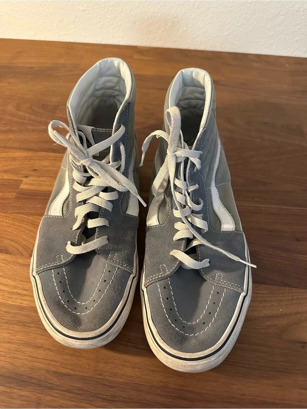 Vans Sk8-Hi Gray White High Top Sneakers Classic Skate Shoes